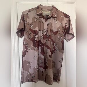 Warrior Camo Mens Button Down Desert Camo Dry Fit